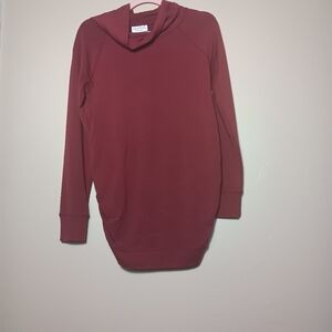 Isabel Maternity long sleeve shirt burgundy, maroon, red size xs Cowl neck